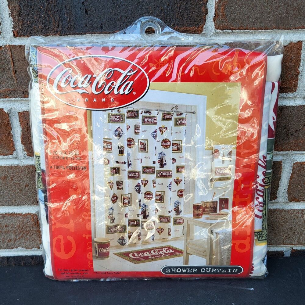 Vintage Coca-Cola Shower Curtain Made In USA 1990s Rare